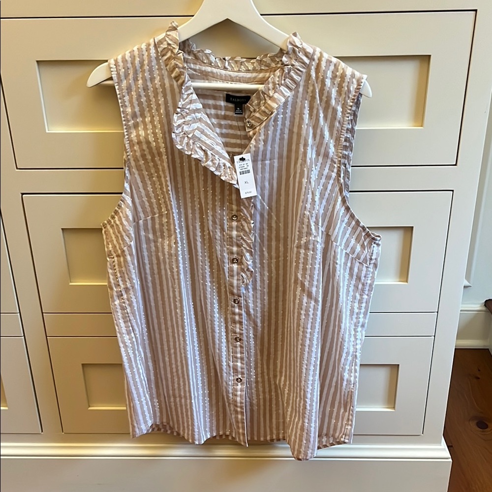 Talbots Striped shimmer Sleeveless Top